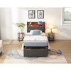NicBex Twin Upholstered Bed Frame with LED Lights and Charging Station,Metal Platform Bed with 1 Drawer,No Box Spring Needed,Easy Assembly,Black - 3 of 4