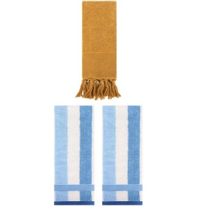 REGALWOVEN 3 Packs Cotton Absorbent Soft Decorative Bathroom Hand Towel for Kitchen - 1 of 4