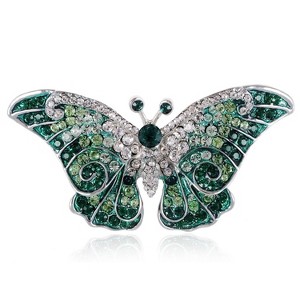 Anna-Kaci Empress Monarch Winged Butterfly Crystal Rhinestone Brooch Pin - 1 of 4