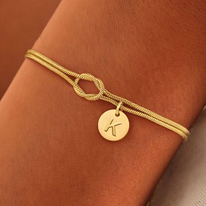 Turandoss Dainty Gold Initial Charm Bracelets for Women Girls - Gold Jewelry for women, Birthday Gifts for Teen Girls, Trendy Stuff - 1 of 4