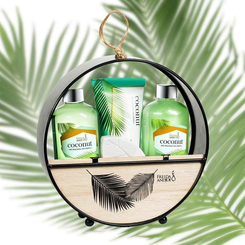 Coconut Bath Gift Set in Wood Round Holder, 5 of 7