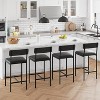 Bar Stools Set of 2/4, Kitchen Bar Stools with Footrest, PU Upholstered Counter Height Barstools, Bar Chairs with Back for Kitchen Island - 2 of 4