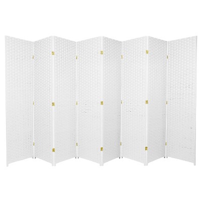 6 ft. Tall Woven Fiber Room Divider - White (8 Panel)