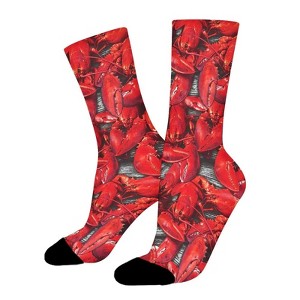 Lobster Women Printed Crew Socks Funny Funky Socks Soft Polyester Novelty Gifts for Artists Men - 1 of 1