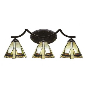 Toltec Lighting Zilo 3 - Light Vanity in  Dark Granite with 7" Zion Art Glass Shade - 1 of 1