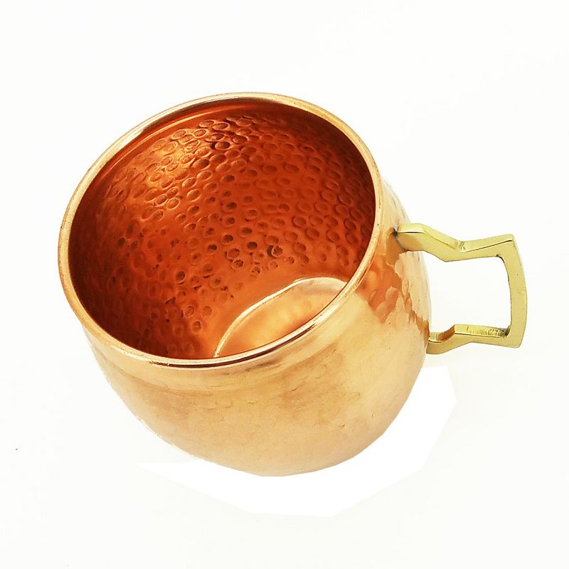 Set of 2 Modern Home Authentic 100% Solid Copper Hammered Moscow Mule Mug - Handmade in India, 3 of 5