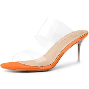 Allegra K Women's Clear Slide Stiletto Heels Sandals - 1 of 4