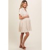 PinkBlush Cream Tiered Linen Maternity Dress - 3 of 4