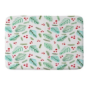 Angela Minca Xmas branches white Memory Foam Bath Mat - Deny Designs - 1 of 4