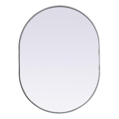Elegant Lighting Metal Frame Oval Mirror 30x40 Inch in Silver
