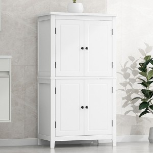 Kumasinova 43.3 Inch Tall Bathroom Storage Cabinet,Large Storage Cabinet with 4 Doors and Adjustable Shelves - 1 of 4