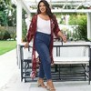 Anna-Kaci Women's Plus Size Lace Cardigan Short Sleeve Open Front Floral Crochet Long Duster - 3 of 4