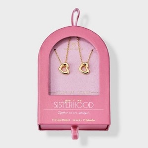 Beloved + Inspired 14K Gold Dipped Pendant Necklace Set 2pc - Gold - 1 of 4