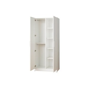 HomeStock Viviane Contemporary Wood Closet with Hanging Bars and Five Shelves in White - 1 of 4