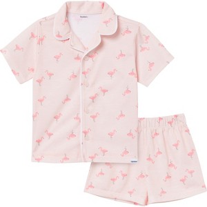 Gerber Toddler Girls' 2-Piece Button Up Pajama Set - 1 of 4