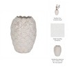 Decorative Contemporary Ceramic Vase with Embossed Scallop Shell Texture, Coastal Modern Accent Decor for Living Room or Bedroom - 13" White - 4 of 4