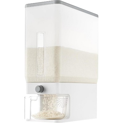 Rice Dispenser 25 Lbs(11.3kg), Rice Storage Container Sealed Moisture Proof with Measuring Cup for Kitchen Pantry Household, BPA-Free, 1 Pack