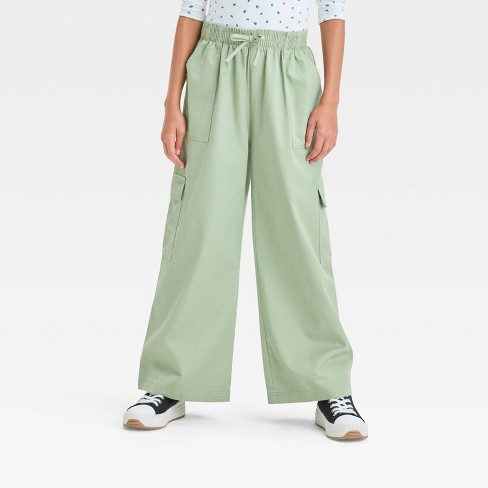 Girls' Twill Wide Leg Cargo Pants - art class™ - image 1 of 3