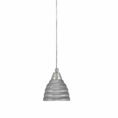 Toltec Lighting Any 1 - Light Pendant in  Brushed Nickel with 6" Brushed Nickel Beehive Metal Shade  Shade