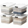 IRIS USA 72 Qt Stackable Plastic Storage Bins with Lids, Clear, 4Pk - 4 of 4