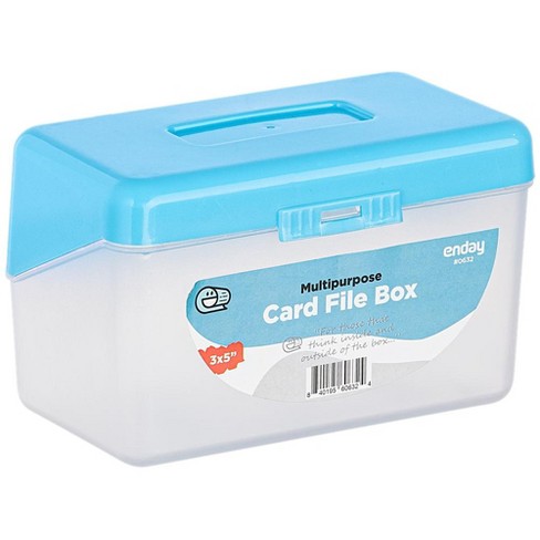 Enday Multi-purpose 3" X 5" Card File Box, Blue : Target