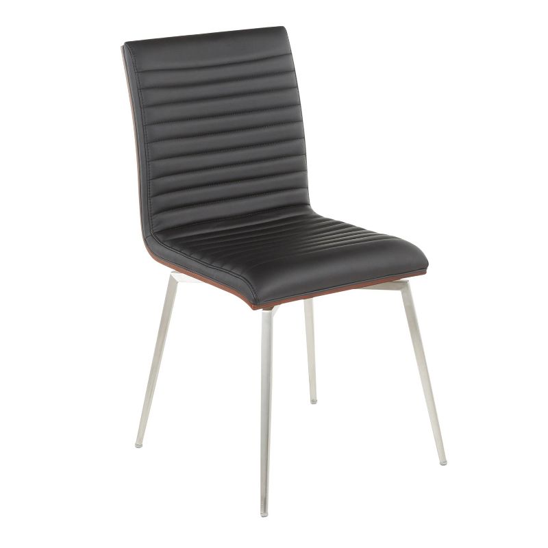 Set of 2 Mason Swivel Modern Walnut Wood Back Dining Chairs - Lumisource, 4 of 15