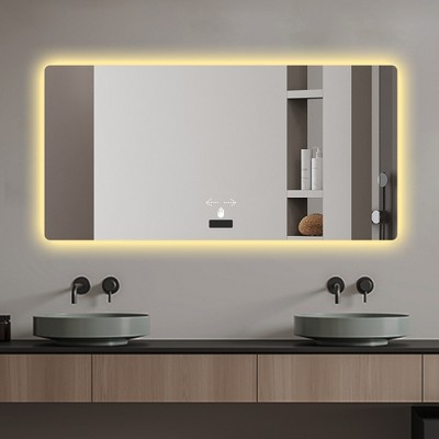 Vynxaria 48" x 32" Frameless LED Bathroom Mirror: Smart, Dimmable & Anti-Fog