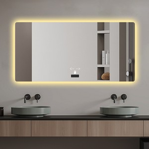 Vynxaria 48" x 32" Frameless LED Bathroom Mirror: Smart, Dimmable & Anti-Fog - 1 of 4