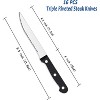 Itopfox Steak Knives Set of 16 with Serrated Stainless Steel Blades, Triple Rivet Handles, Dishwasher Safe for Home, Restaurant, Parties - 2 of 4
