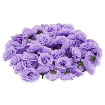 Bright Creations 75 Pack Mini Lavender Silk Artificial Flower Heads for Crafts, Decorations (2 in)