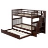 Stairway Twin-Over-Twin Bunk Bed with Twin size Trundle for Bedroom, Dorm, Adults, White - 3 of 4