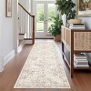 Vintage Floral Area Rug - Non-Slip Low Pile Soft Carpet, Retro Oriental Print Thin Floor Mat for Living Room & Bedroom - 4 of 4