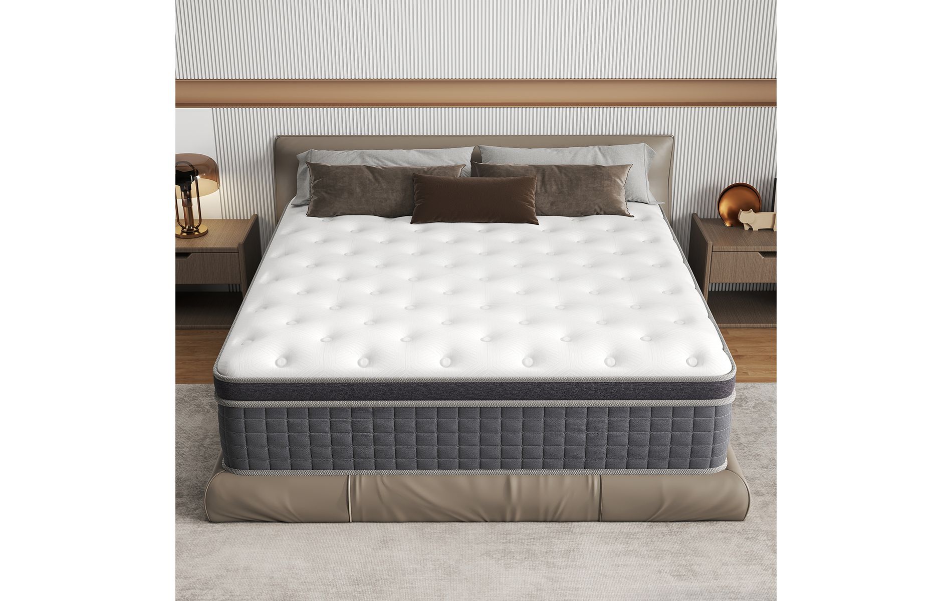CHEVNI 10/12/14 Inch Mattress in a box Hybrid Spring Memory Foam Medium Firm