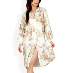 Anna-Kaci Women's Printed Button-Up Long Sleeve Shirt Dress with Relaxed Fit - 1 of 4