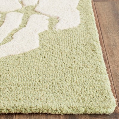 Hand-Tufted Lime & Ivory Wool Rectangular Rug 5' x 8'