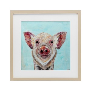 Stupell Industries Babe Screen Piglet Framed Print Under Glass Art, Brown, 13" x 13" - 1 of 4