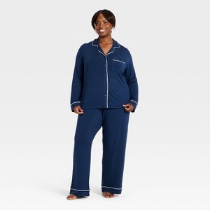 Women's Cloud Knit Modal Long Sleeve Notch Collar Top and Pants