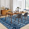 Washable Rug Area Rug Moroccan 9x12 - Ultra-Thin Non-Slip Boho Geometric Carpet Blue/White for Living & Dining - 2 of 4