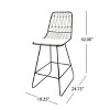 CAVINAS Outdoor Counter Stools with Cushions,Woven Wire Metal Bar Stools,Modern Accent Chairs with Footrest,Water Resistant Cushion - 4 of 4