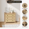 Natural Rattan Drawer Dresser - Freestanding Storage Cabinet with Anti-Tip Design, Extra Deep Drawers, Robot Vacuum-Friendly & Child-Safe Furniture - 3 of 4