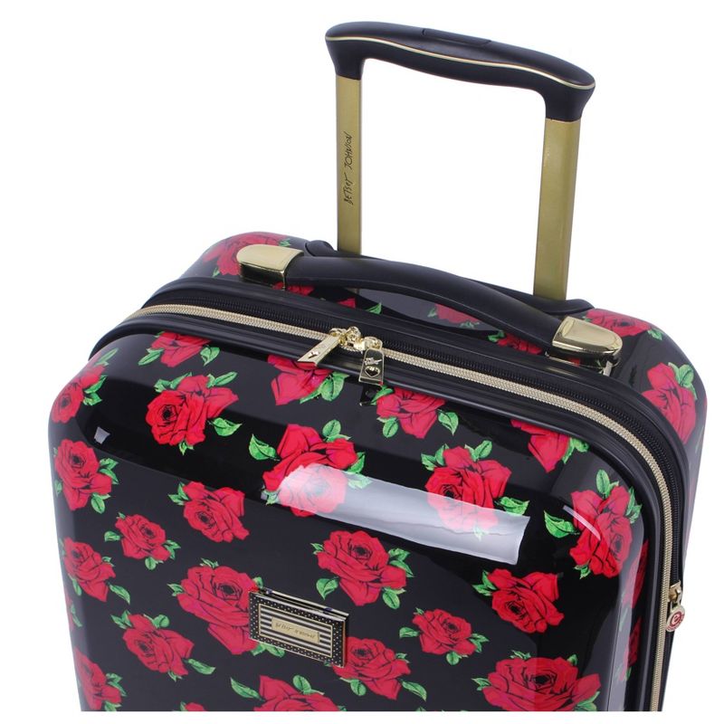 Betsey Johnson Expandable Hardside Large Checked Spinner Suitcase, 4 of 7