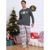 INSPIRE CHIC Christmas Family Pajama Sets Matching Snow Print Long Sleeve Tops with Pants Lounge Set - 3 of 4