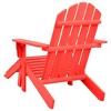 vidaXL Solid Fir Wood Adirondack Patio Chair with Detachable Ottoman, Red - Classy, Comfortable Outdoor Seating - 4 of 4