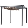 Outsunny Outdoor Retractable Pergola Canopy, Aluminum Patio Pergola, Backyard Shade Shelter for Porch Party, Garden, Grill Gazebo - 4 of 4