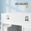 JOYMOR Low Loft Bed with Led Light, Loft Bed Twin Size with Castle Guardrail and Window, Staircase and Book Rack, Smart APP Control - 4 of 4