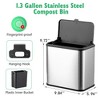 WhizMax 5L/1.3 Gallon Kitchen Countertop Compost Bin, Sliding Lid Stainless Steel Waste Bin with Charcoal Filter, Removable Inner Bin - 3 of 4