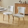 Leticia Mid-century Modern Wingback Dining Chair with Solid Wood Legs Set of 2|ARTFUL LIVING DESIGN - 3 of 4
