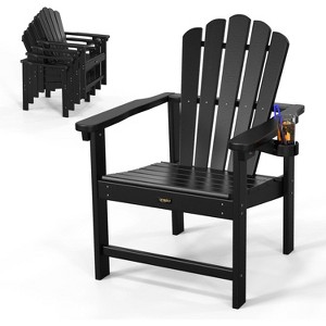 VINGLI Plastic Folding Adirondack Chair with Cup Holder, 100% Recyclable HDPE , 380lb Weight Capacity - 1 of 4