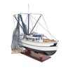 Wooden Shrimp Boat Model 25" - Black & White Finish with Nets and Crates - Handcrafted Fishing Vessel BY Old Modern Handicrafts - 2 of 4