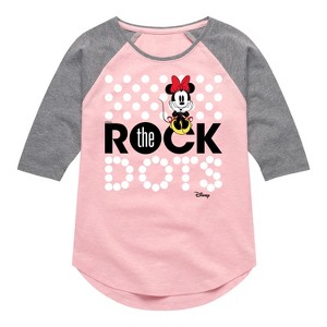 Girls' - Disney - Mickey & Friends Shirt Tail Raglan Graphic T-shirt - 1 of 4